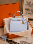 HERMES Kelly 25 in Bleu Brume