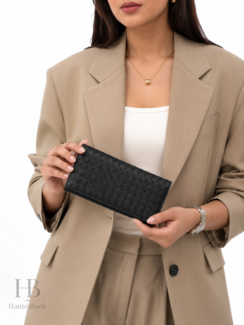 BOTTEGA VENETA INTRECCIATO INTRECCIATO Bifold WalletNagazai Cloth Black