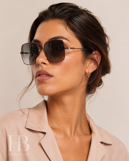 JIMMY CHOO Brown Gradient Square Ladies Sunglasses