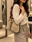 [Brand New] CHANEL Bucket Bag Suede Gold-Tone Metal Dark Beige & Black
