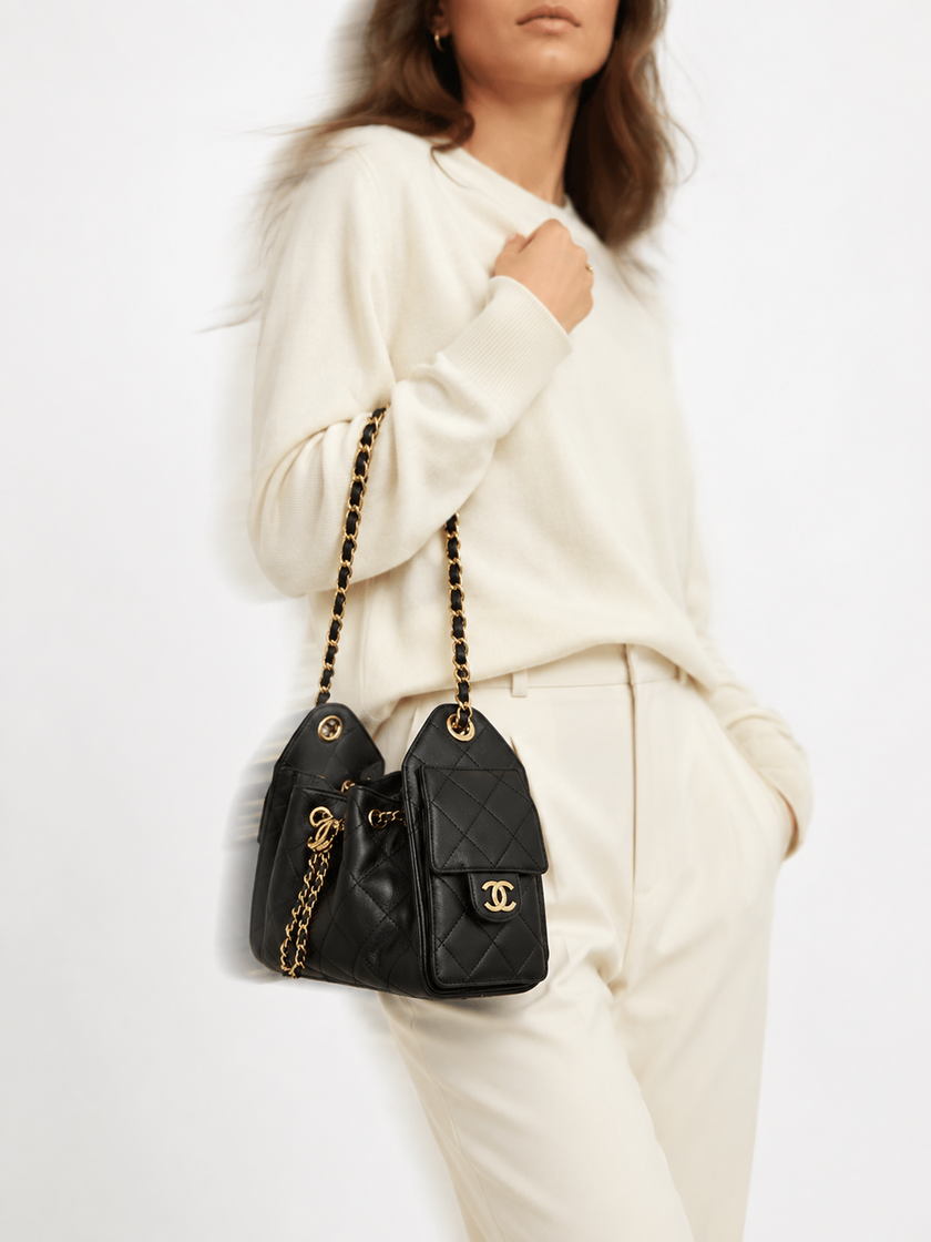 CHANEL 25 Mini Handbag Black