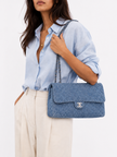 CHANEL CC Logo Matelasse W Chain Shoulder Blue Denim