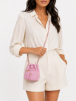 CHANEL Matelasse Drawstring Bag ChainShoulder Bag Pink