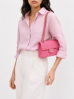 CHANEL Matelasse W Flap Chain Shoulder Bag Pink
