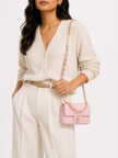 CHANEL Mini Matelasse Chain Shoulder Bag Pink
