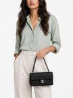 [Brand New] CHANEL Mini Matelasse Single Flap Single Chain Shoulder Bag Black
