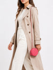 CHANEL Quilted Round Clutch With Chain Dark Pink Lambskin