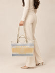 CHANEL Small Deauville Tote Neutrals Canvas