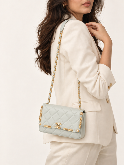 [Brand New]  CHANEL Matelasse Chain Shoulder Gray