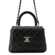 [Brand New] CHANEL Matelasse Coco Handle Chain Shoulder Bag Black