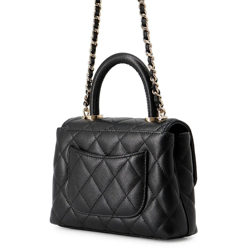 [Brand New] CHANEL Matelasse Coco Handle Chain Shoulder Bag Black