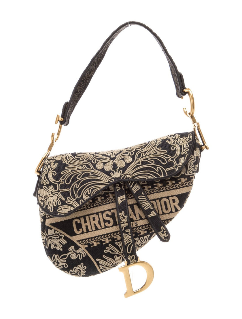 DIOR Oblique Jacquard Saddle Medium Shoulder Bag