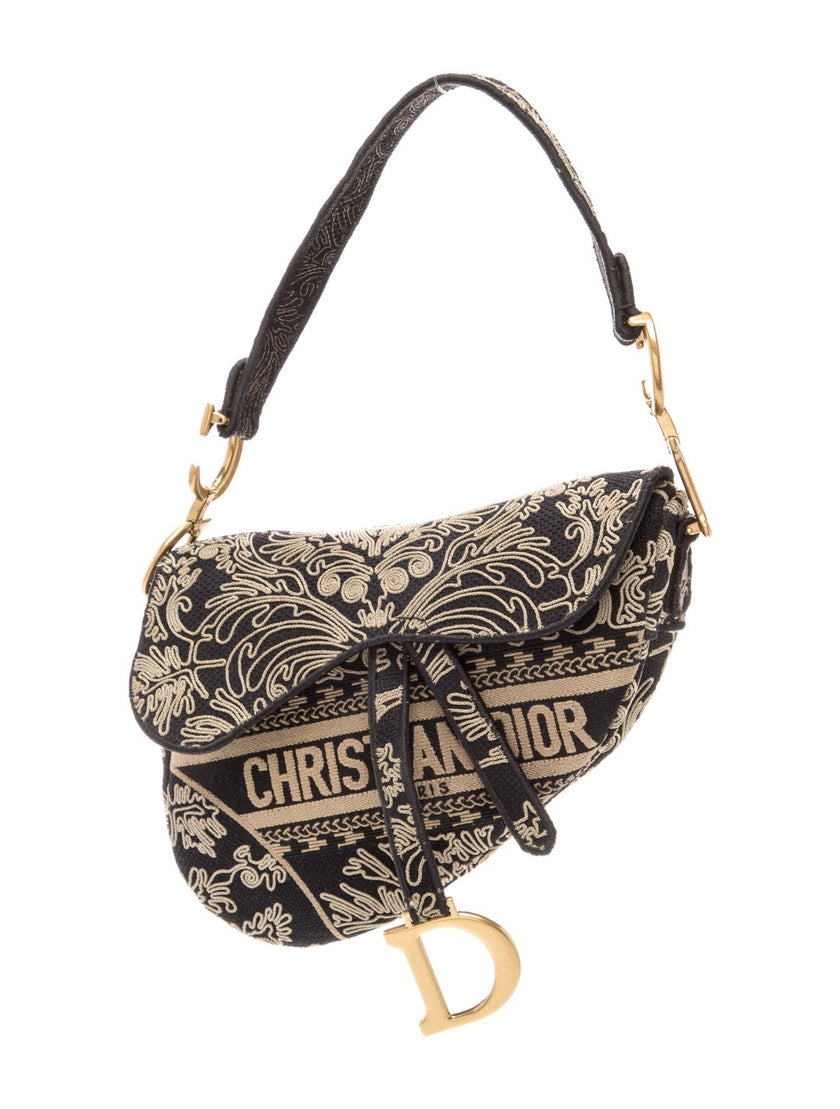 DIOR Oblique Jacquard Saddle Medium Shoulder Bag