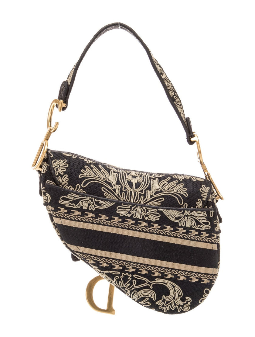 DIOR Oblique Jacquard Saddle Medium Shoulder Bag