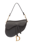 DIOR Leather Saddle Top Handle Bag - Black