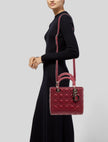DIOR Cannage Lady Dior Medium Top Handle Bag - Red