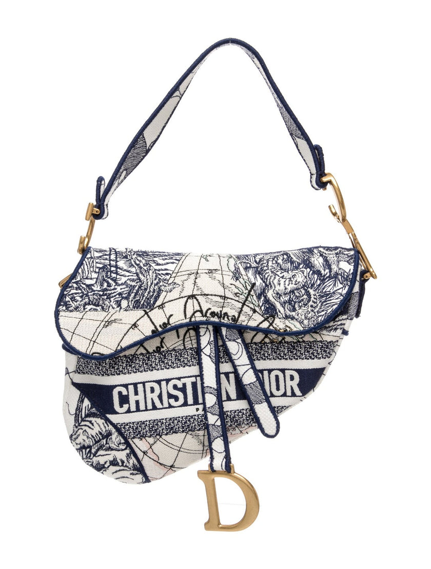 DIOR Canvas Saddle Shoulder Bag