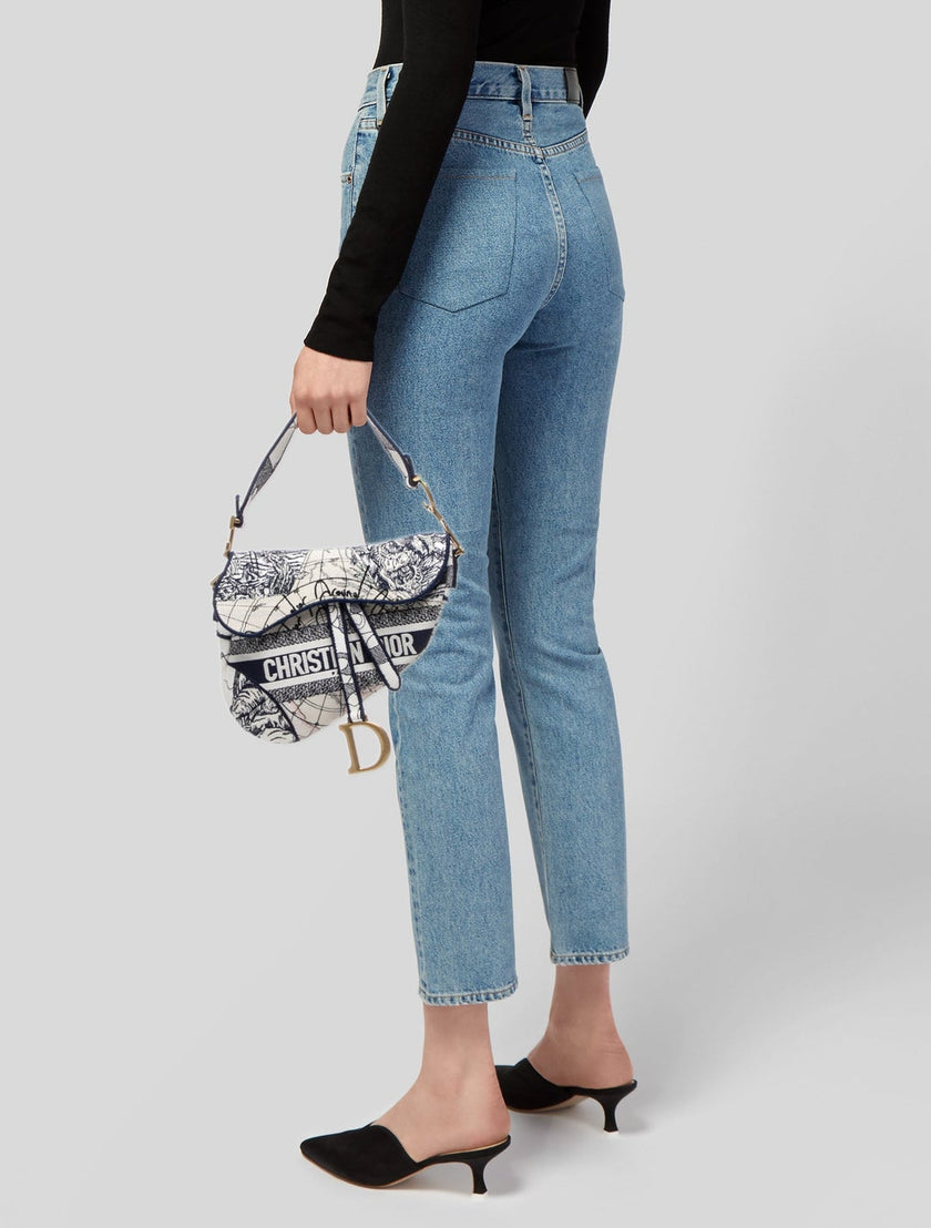 DIOR Canvas Saddle Shoulder Bag