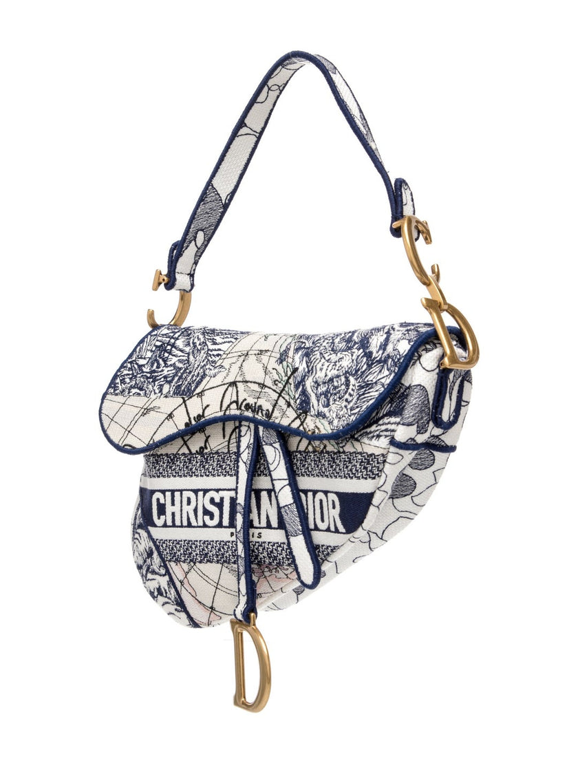 DIOR Canvas Saddle Shoulder Bag