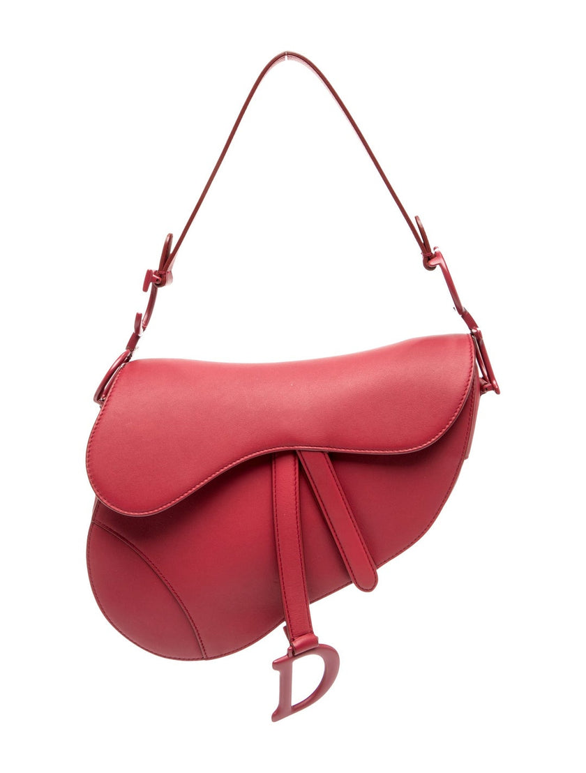 DIOR Leather Saddle Shoulder Bag - Red