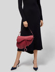 DIOR Leather Saddle Shoulder Bag - Red