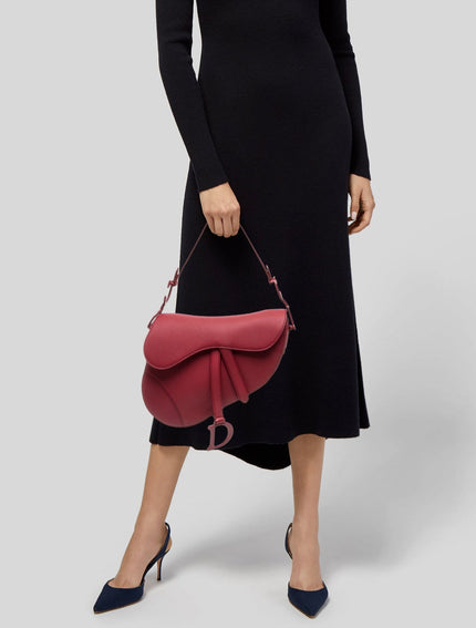 DIOR Leather Saddle Shoulder Bag - Red