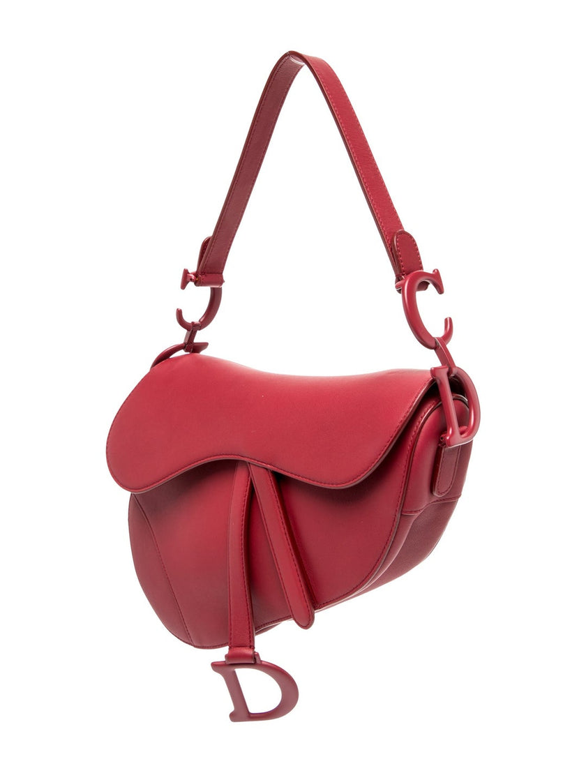 DIOR Leather Saddle Shoulder Bag - Red
