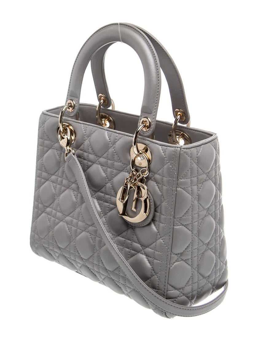 DIOR Cannage Lady Dior Medium Top Handle Bag
