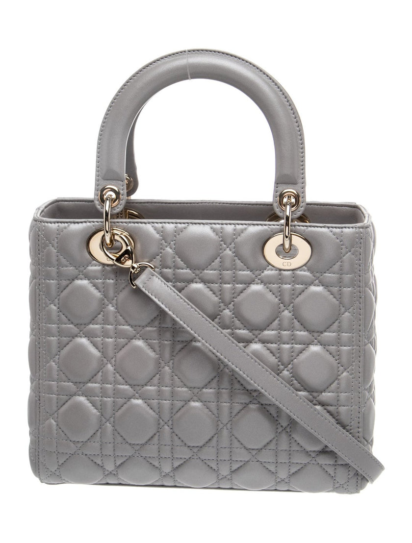 DIOR Cannage Lady Dior Medium Top Handle Bag