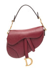 DIOR Leather Saddle Shoulder Bag - Burgundy