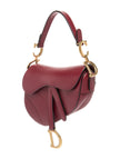 DIOR Leather Saddle Shoulder Bag - Burgundy