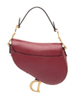 DIOR Leather Saddle Shoulder Bag - Burgundy