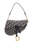DIOR Oblique Jacquard Oblique Saddle Shoulder Bag - Blue