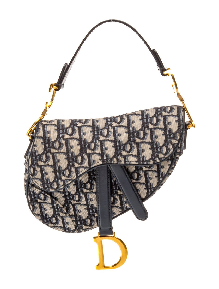 DIOR Oblique Jacquard Oblique Saddle Mini Top Handle Bag