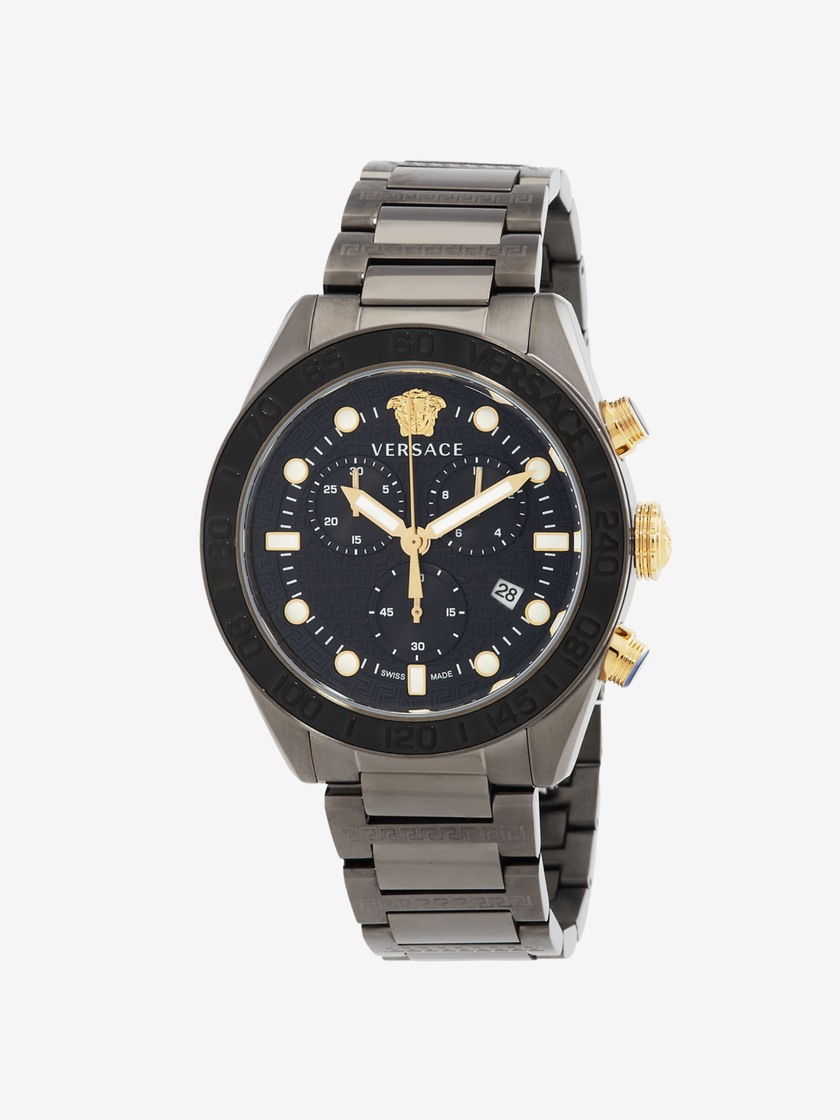 VERSACE Greca Dome Chronograph Quartz Black Dial Men's Watch VE6K00623