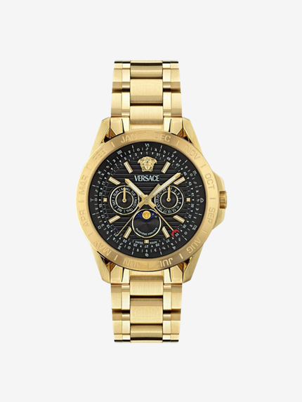 VERSACE Galaxy Moonphase Quartz Black Dial Men's Watch VE0K00425