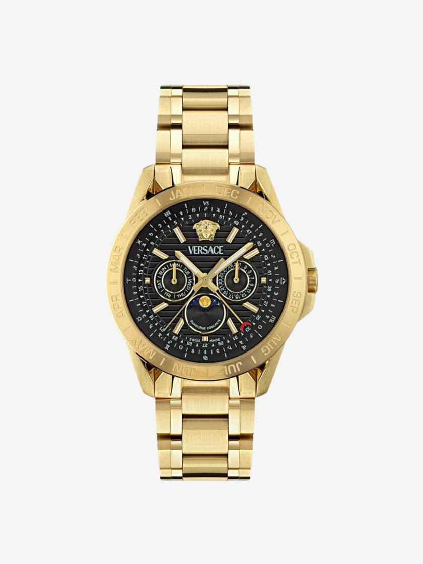VERSACE Galaxy Moonphase Quartz Black Dial Men's Watch VE0K00425