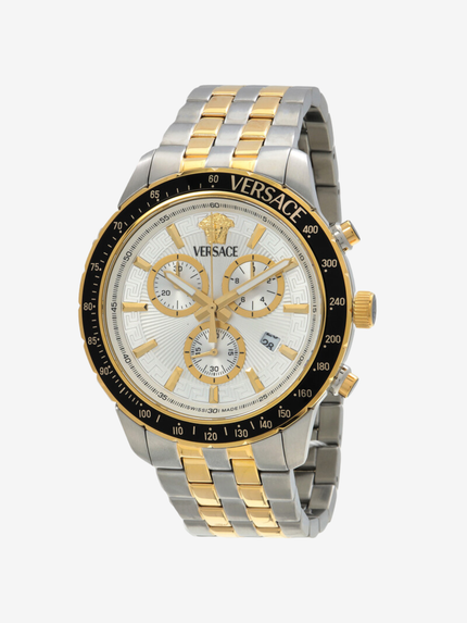 VERSACE Sport Chrono Quartz Silver Dial Men's Watch 44MM