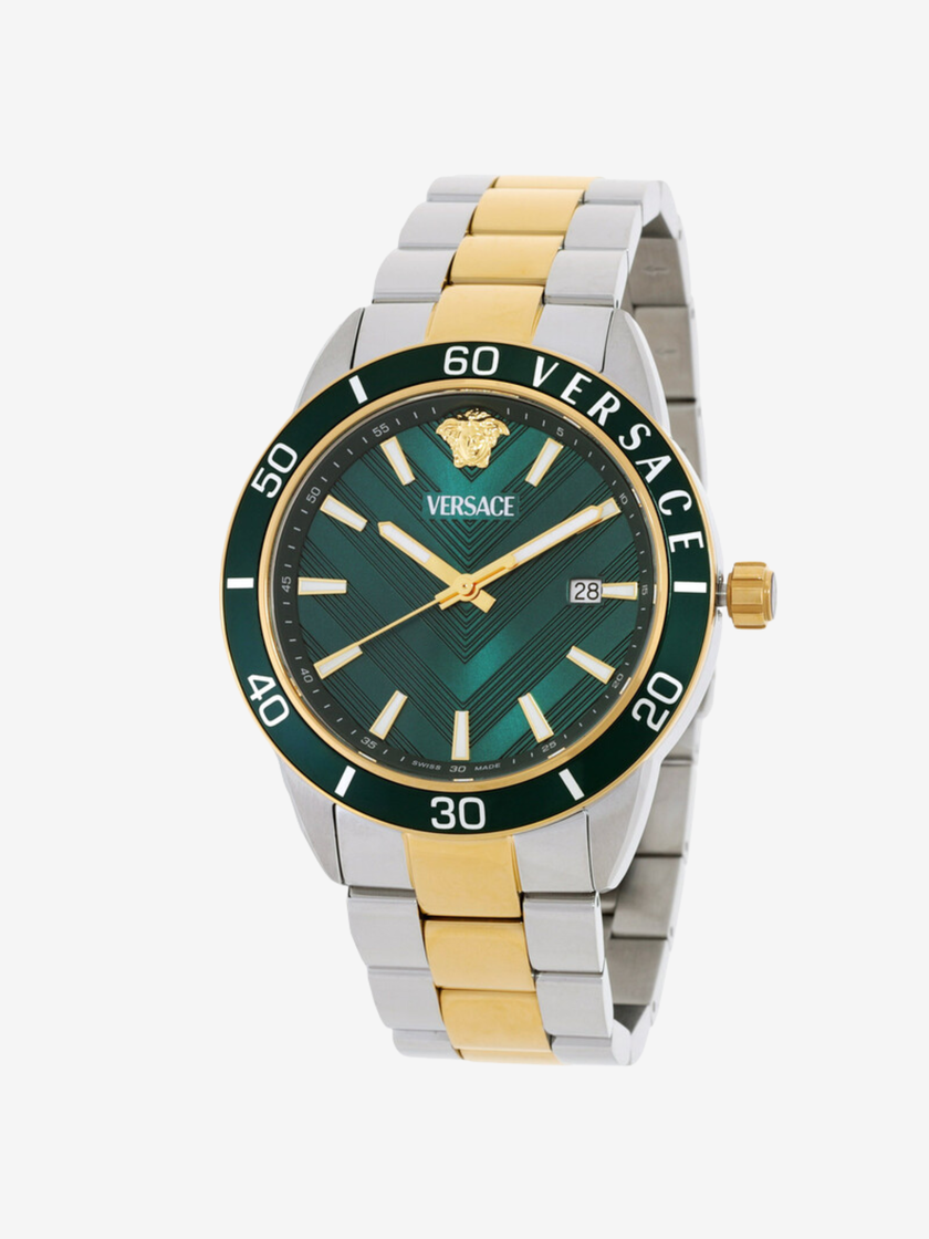 VERSACE Greca Urban Quartz Green Dial Men's Watch 43MM