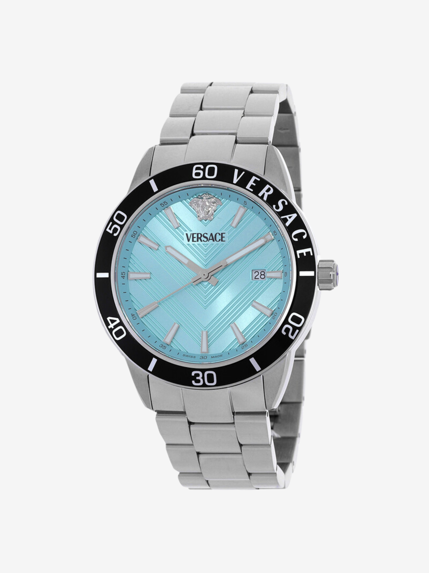 VERSACE Greca Urban Quartz Turquoise Dial Men's Watch 43MM