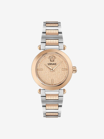 VERSACE Greek Quartz Rose Gold Dial Ladies Watch 35MM