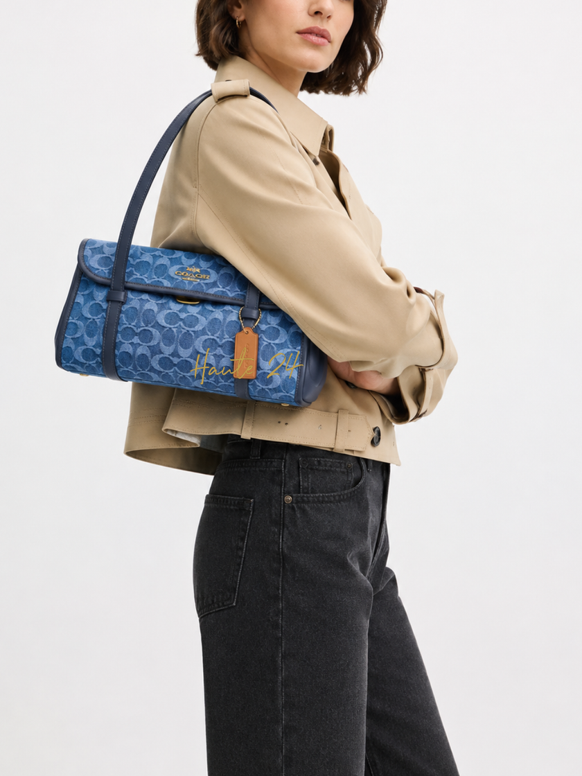 COACH Bridget Flap Shoulder Bag In Signature Denim