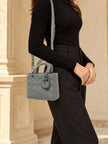 DIOR Cannage Lady Dior Small Grey Leather
