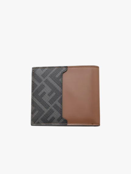 FENDI FF Squared Bi-Fold Wallet -  Brown