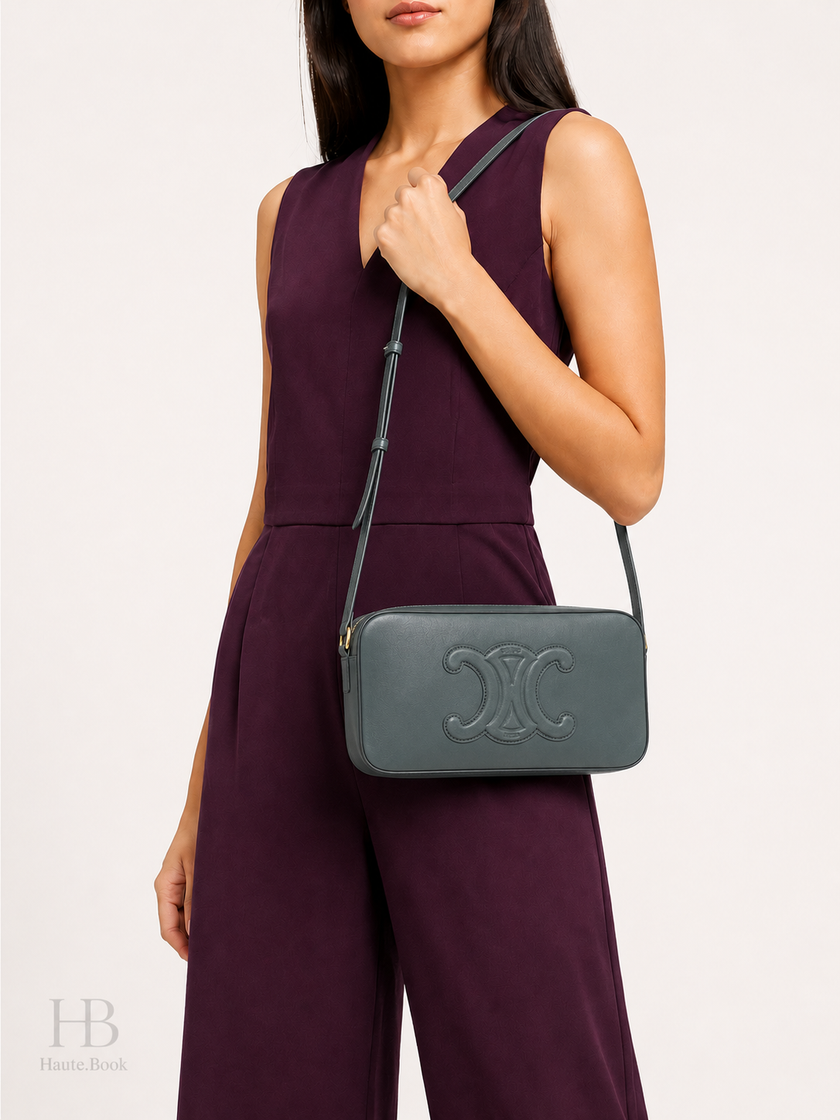 CELINE Camera Shoulder Bag Green