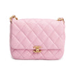 CHANEL Quilted Flap Bag Pink Calfskin Gold Hardware
