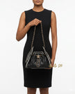 [Unused] CHANEL 25 Mini Bag Black/ White Calfskin Gold Hardware