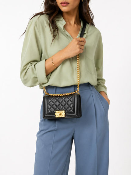 CHANEL Mini Boy Quilted Black Caviar