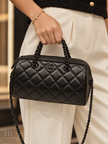 [Unused/Like New] CHANEL Mini Quilted Bowling Bag Black