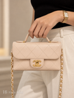 [Unused / Like New]CHANEL Top Handle Flap Bag Light Pink
